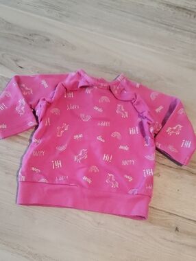 Just One You Carters Baby Girl Pink Sweatshirt 3M Unicorn Rainbows Ruffle